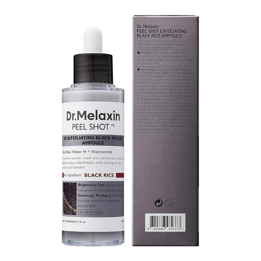 80ml 2-Pack Rice Peeling Ampoule Peel Shot Glow - Soft Exfoliating Scrub, Facial & Body Dead Skin Blackhead Remover All Skin Fri