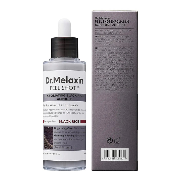 80ml 2-Pack Rice Peeling Ampoule Peel Shot Glow - Soft Exfoliating Scrub, Facial & Body Dead Skin Blackhead Remover All Skin Fri