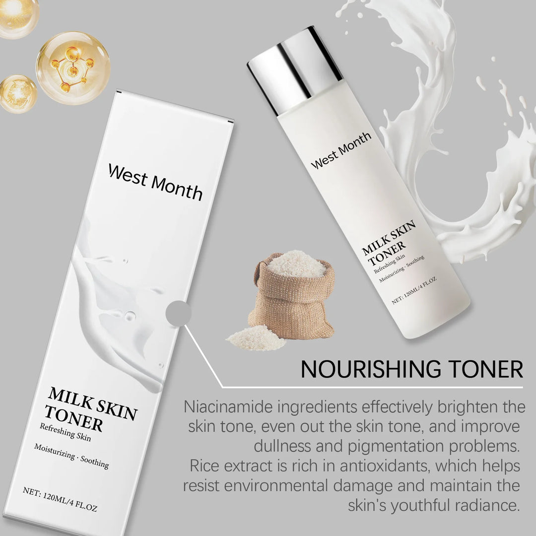 West&Month 120ml Nicotinamide Facial Toner Deep Moisturizing Nourish Care Repair Skin Barriers Oil Control Soothing Face Toner
