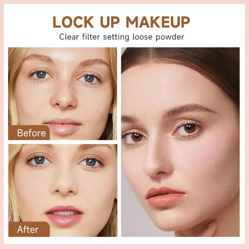 Setting Powder, Long-Lasting Oil-Control Matte Powder, Water-Resistant And Sweat-Proof, Does Not Stain Clothes