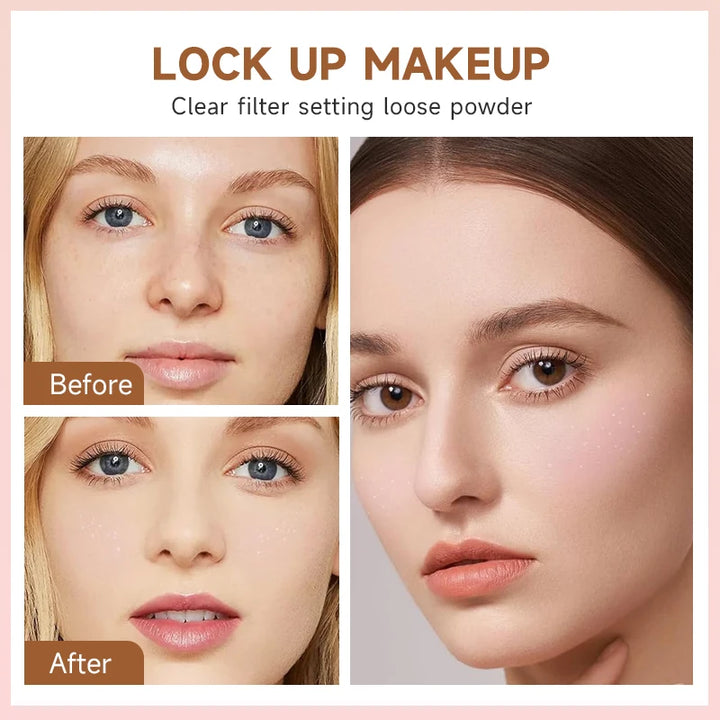 Setting Powder, Long-Lasting Oil-Control Matte Powder, Water-Resistant And Sweat-Proof, Does Not Stain Clothes