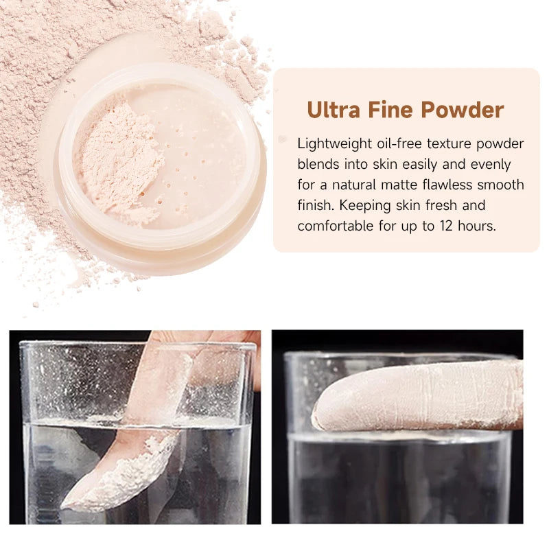 Setting Powder, Long-Lasting Oil-Control Matte Powder, Water-Resistant And Sweat-Proof, Does Not Stain Clothes