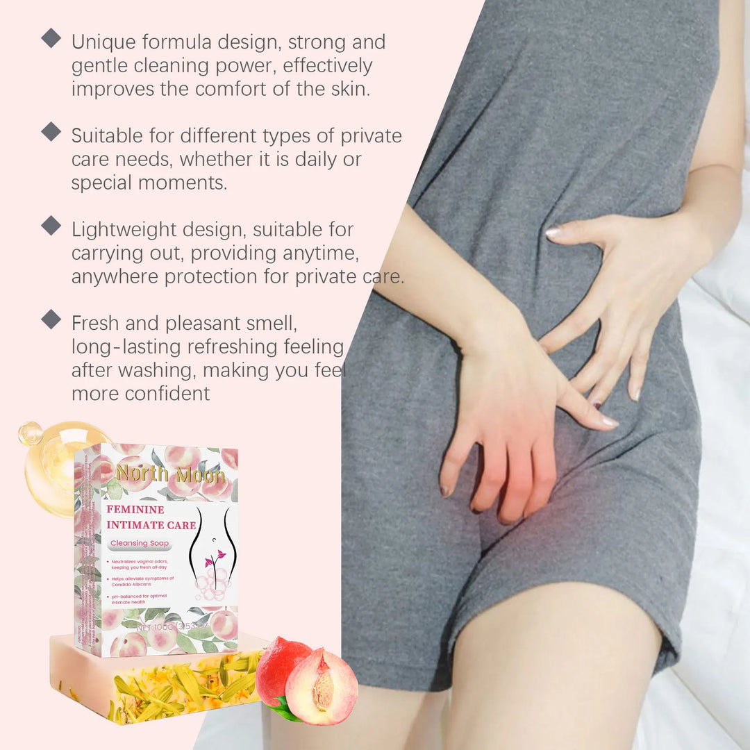 North Moon 100g Cleansing Body Yoni Soap PH Balance Moisturizing Female Wash Private Parts Hygiene Remove Odor Itch Relieve Soap