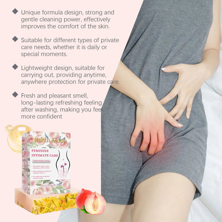 North Moon 100g Cleansing Body Yoni Soap PH Balance Moisturizing Female Wash Private Parts Hygiene Remove Odor Itch Relieve Soap