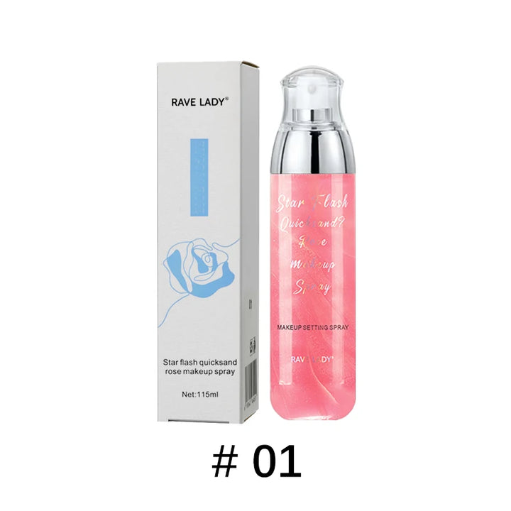 Rave Lady 115ml Face Moisturizing Spray Toner Star Flash Quicksand Rose Facial Moisturize Before Makeup Spray Body Skin Care