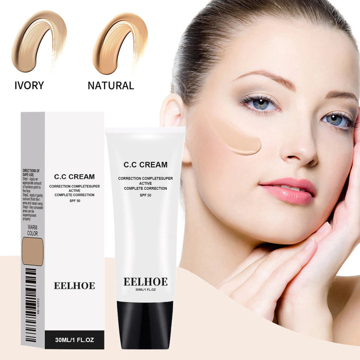 Eelhoe Makeup Base Cc Cream Foundation Waterproof Lasting Moisturizing Concealer Lighting Skin Brighten Matte Face Primer Cream