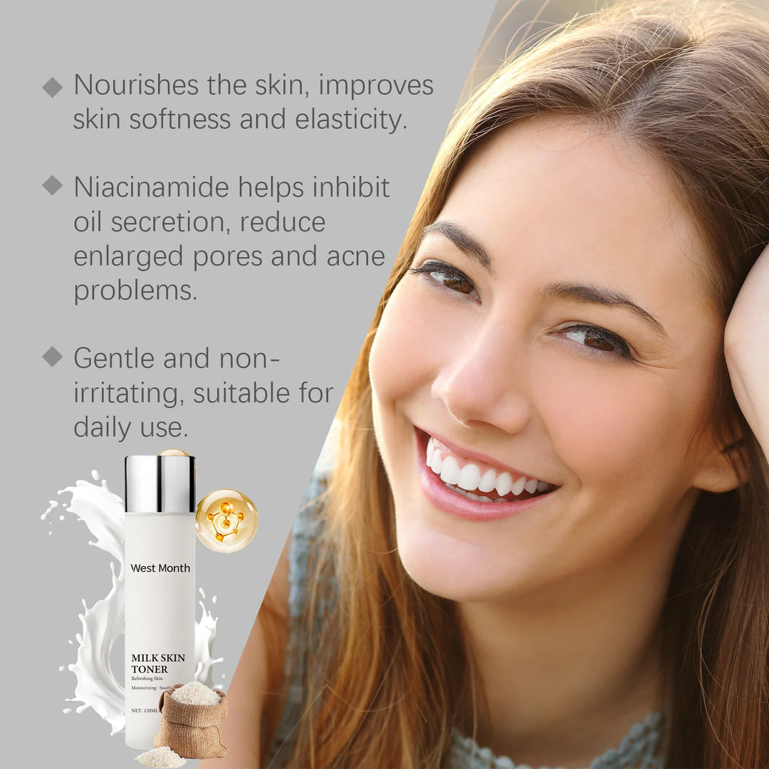 West&Month 120ml Nicotinamide Facial Toner Deep Moisturizing Nourish Care Repair Skin Barriers Oil Control Soothing Face Toner