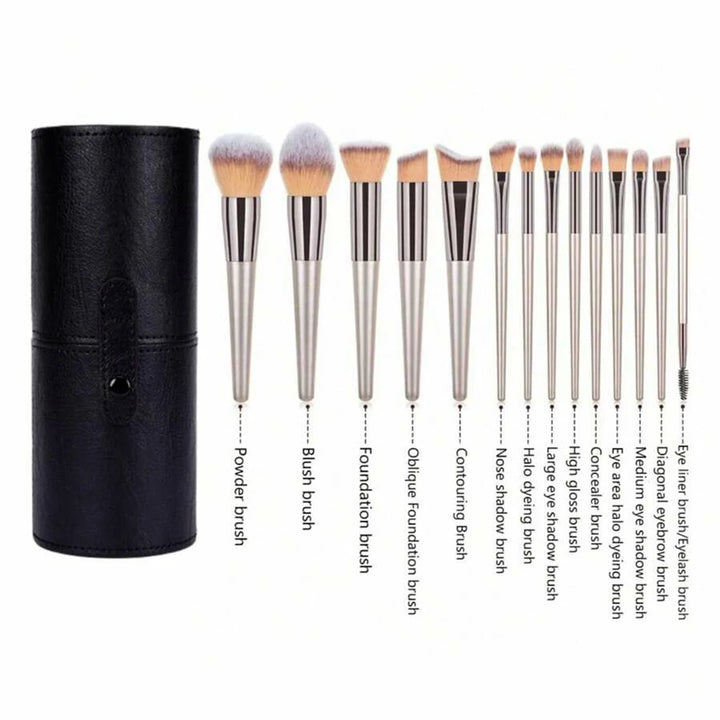 14PCS Makeup Brushes Set Eyeshadow Fluffy Foundation Concealer Blush Highlighter Storage Box Female Cosmetics Beauty Tools