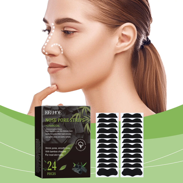 Eelhoe Charcoal Face Mask Nose Strips Toothpaste Blackhead Remover Clean Pores Teeth Whiten Oil Control  Face Teeth Clean Series