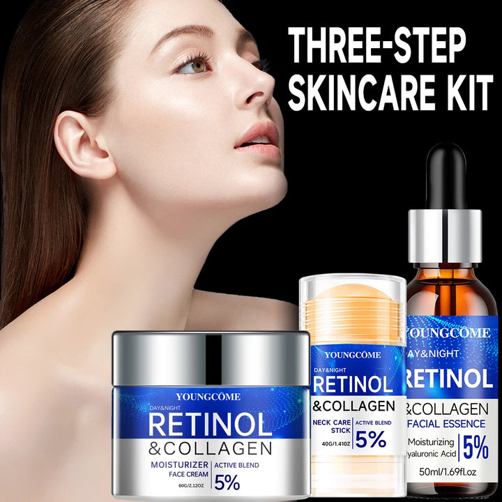 Retinol Wrinkle Remover Facial Serum Set Instant Firming Lift Anti-Aging Cream Fade Fine Lines Whitening Moisturizing Skin Care