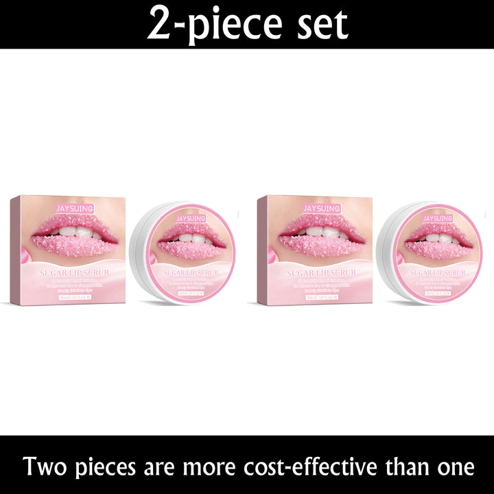 JAYSUING Sugar Lip Balm Fruite Fragrance Moisturizing Lip Gloss Mask Base Makeup Fades Lips Lines Anti-Cracking Care Lip Scrub