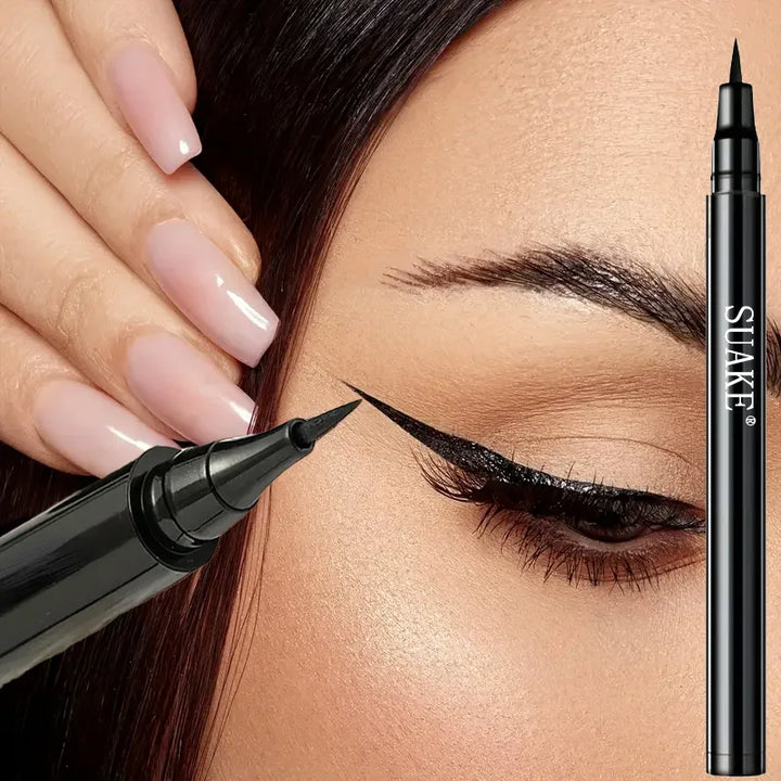 Black waterproof, sweat-proof, and smudge-proof eyeliner creates a natural look and glides on quickly and easily.
