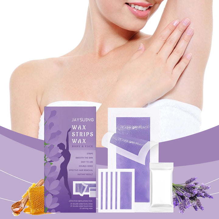 Jaysuing 1set Hair Removal Wax Strips Painless Body Thigh Armpit Depilatory Nourish Smooth Skin Refreshing Depilatory Wax Strips