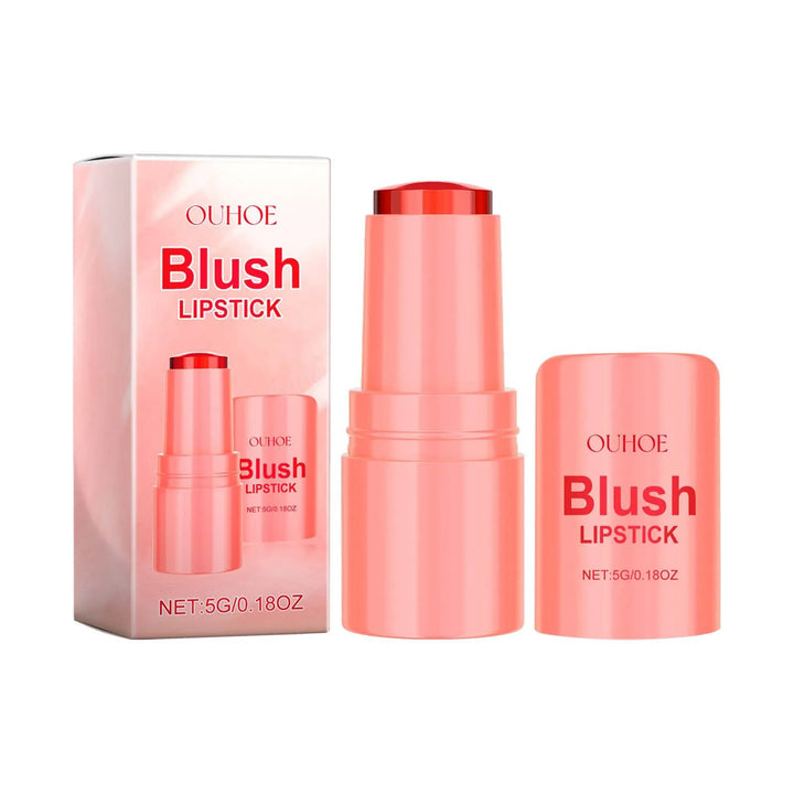 OUHOE 5G Blush Lipstick Non-Sticky Moisturizing Elastic Jelly Texture Lasting Nourishing Blush Lip Balm Natural Glossy Finish
