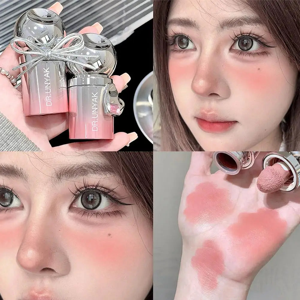 Velvet Liquid Blush Matte Sponge Head Blusher Natural Lasting Brighten facial Contour Blush Tint Makeup