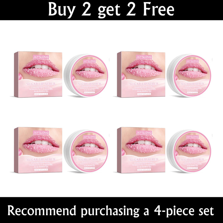 JAYSUING Sugar Lip Balm Fruite Fragrance Moisturizing Lip Gloss Mask Base Makeup Fades Lips Lines Anti-Cracking Care Lip Scrub