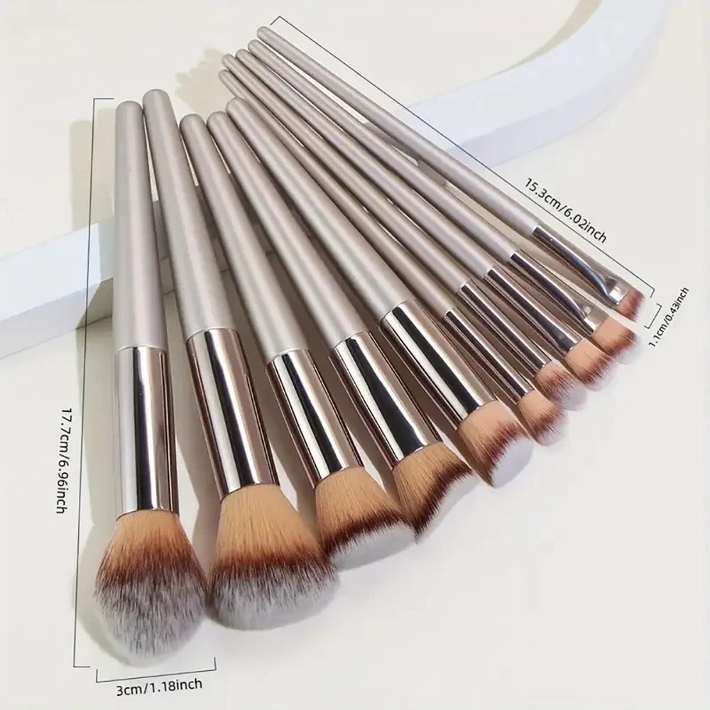 14PCS Makeup Brushes Set Eyeshadow Fluffy Foundation Concealer Blush Highlighter Storage Box Female Cosmetics Beauty Tools