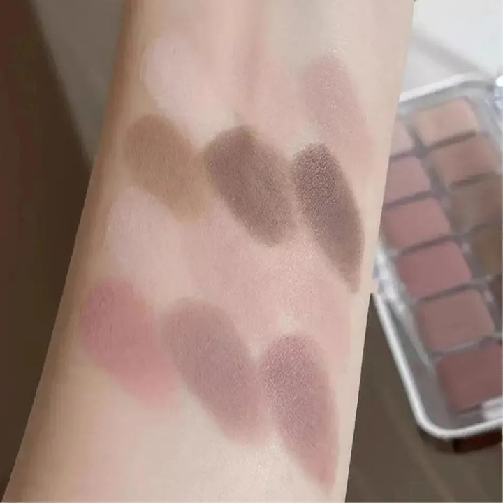 12-Color Low-Saturation Eyeshadow Palette, Matte Apricot Eyeshadow Palette, Everyday Earth Tones, Long-Lasting Eyeshadow