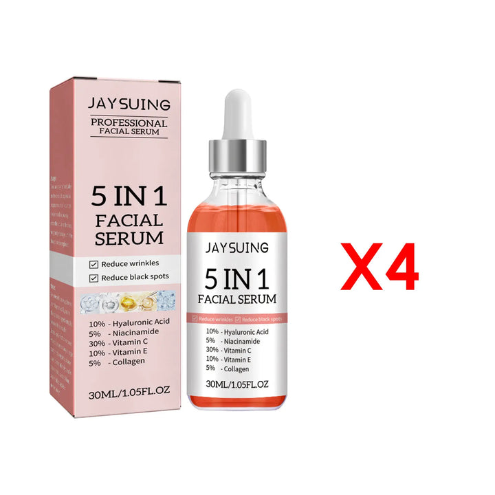 Professional Facial Serum 5 In 1 Reduce Black Spots Anti Aging Brighten Even Skin Tone Fine Lines Wrinkles Vitamin C Face Serum