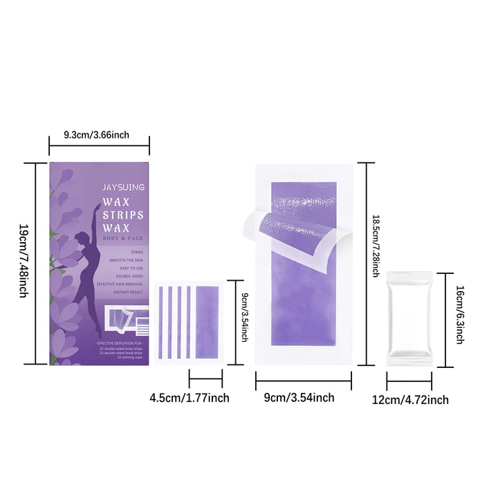 Jaysuing 1set Hair Removal Wax Strips Painless Body Thigh Armpit Depilatory Nourish Smooth Skin Refreshing Depilatory Wax Strips
