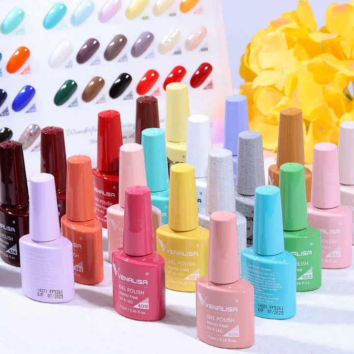 VENALISA VIP4 Nail Gel Polish 7.5ml HEMA Free Semi Permanent Nail Polish Super Texture Gel Varnish Long Lasting Tempered TopCoat