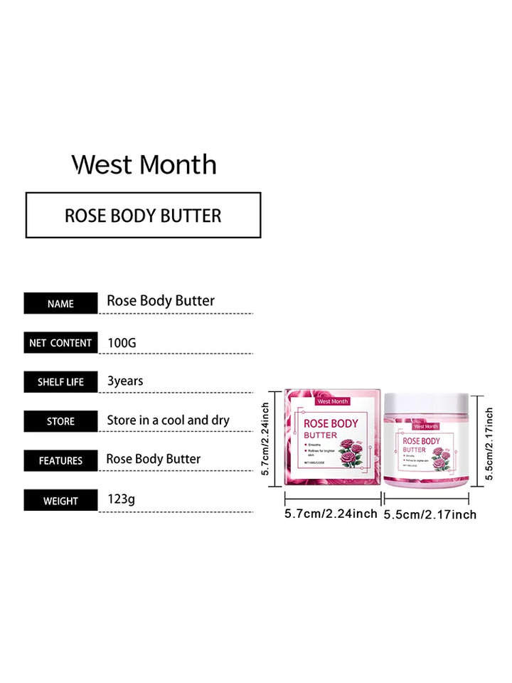 WEST MONTH Coconut,Rose,Mango Body Butter Deep Moisturizing Continuously Releases Moisture Winter Skincare 100g