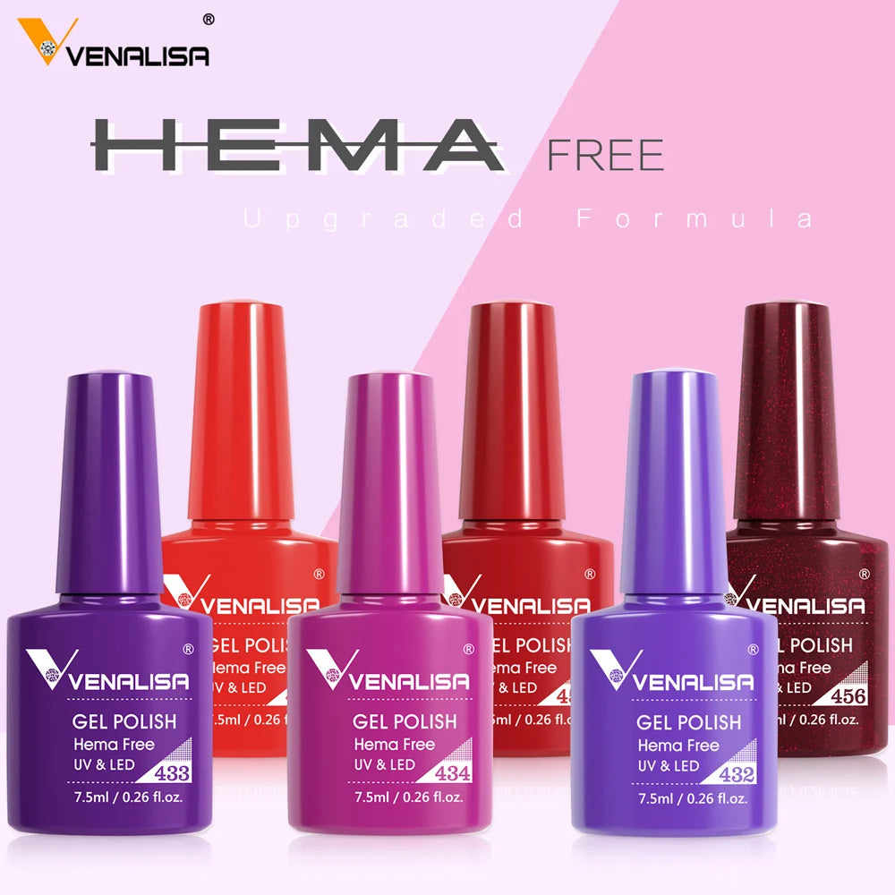VENALISA VIP4 Nail Gel Polish 7.5ml HEMA Free Semi Permanent Nail Polish Super Texture Gel Varnish Long Lasting Tempered TopCoat