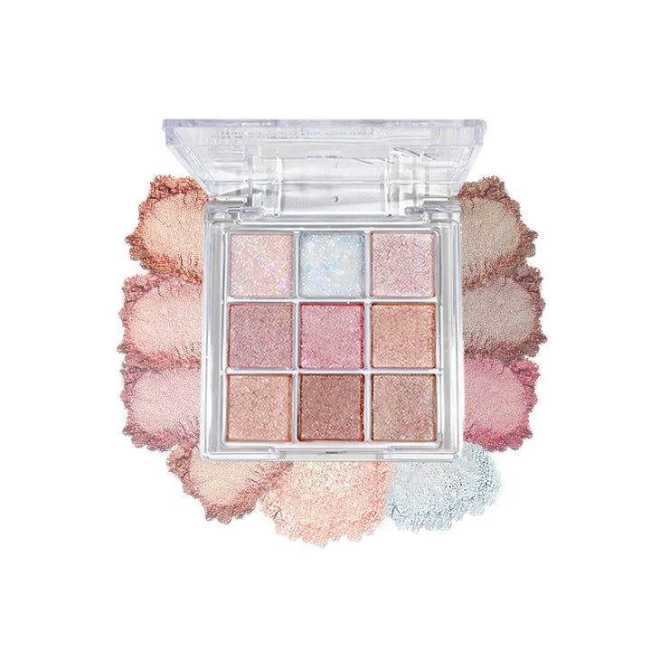 Nine-Color Eyeshadow Palette With Pearl, Fine Sparkle, Layerable Shimmer, Bright Glitter And Vibrant Colors New For Unisex