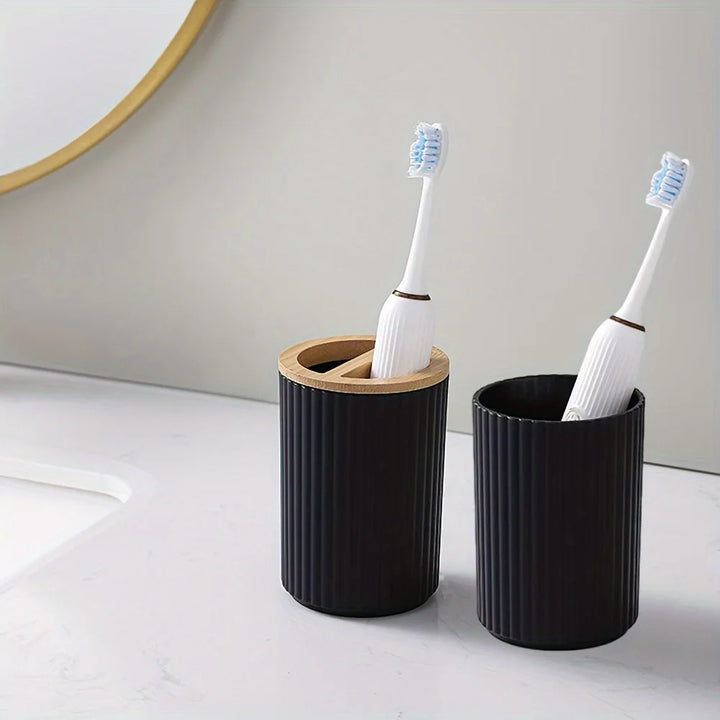 Bathroom Accessories Set 6 Piece Bath Ensemble Includes Toothbrush Holder for Decorative Countertop and Housewarming Gift