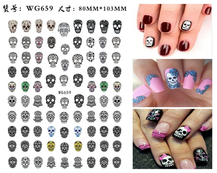 Nail Sticker Snake  Dragon Butterfly Black Multicolor Decals Nail Art Tattoo Slider Water Transfer Letter Nails Art Decoration