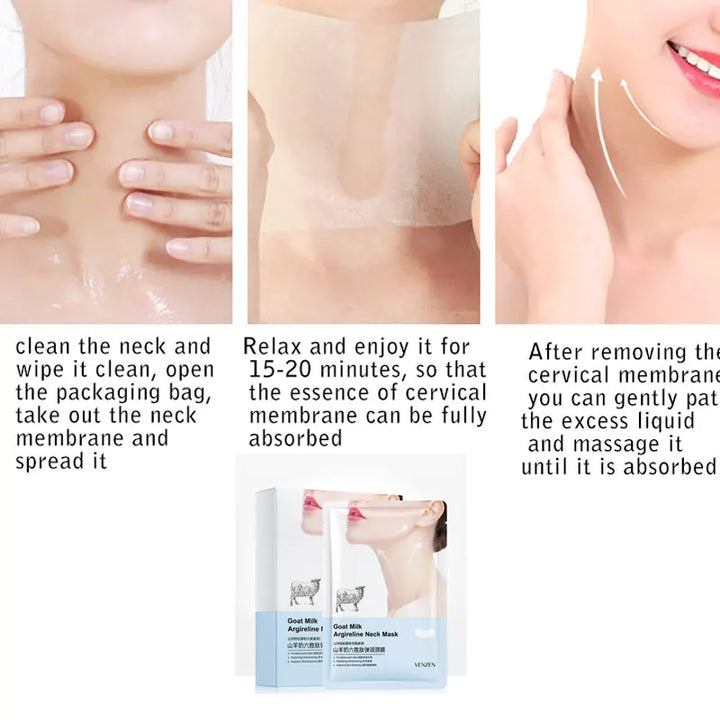 Goat Milk Hexapeptide Neck Mask Hydrating Whitening Collagen Neck Patch Anti-Wrinkle Anti-Aging Neck Lift Firming Care Cream 1pc