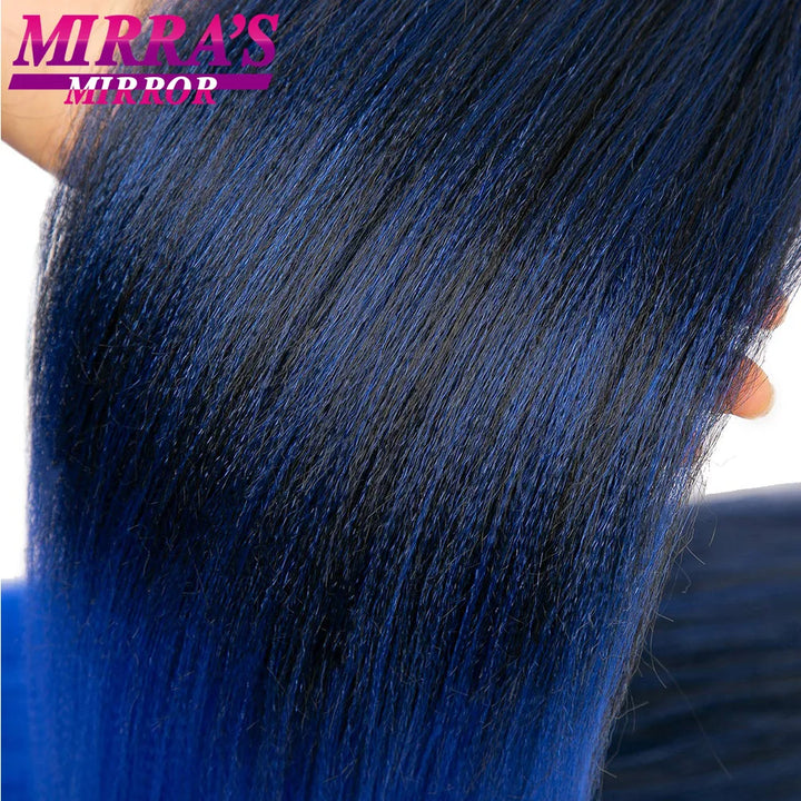 Pre Stretched Braiding Hair Ombre Jumbo Braids Hair Extensions YAKI Straight Synthetic Braid 1/3/6/8/10 Pcs Bulk Mirra's Mirror