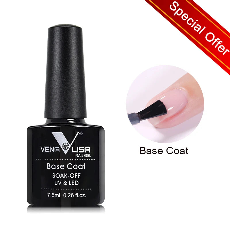 VENALISA VIP4 Nail Gel Polish 7.5ml HEMA Free Semi Permanent Nail Polish Super Texture Gel Varnish Long Lasting Tempered TopCoat