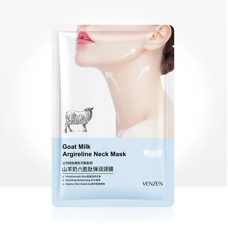Goat Milk Hexapeptide Neck Mask Hydrating Whitening Collagen Neck Patch Anti-Wrinkle Anti-Aging Neck Lift Firming Care Cream 1pc