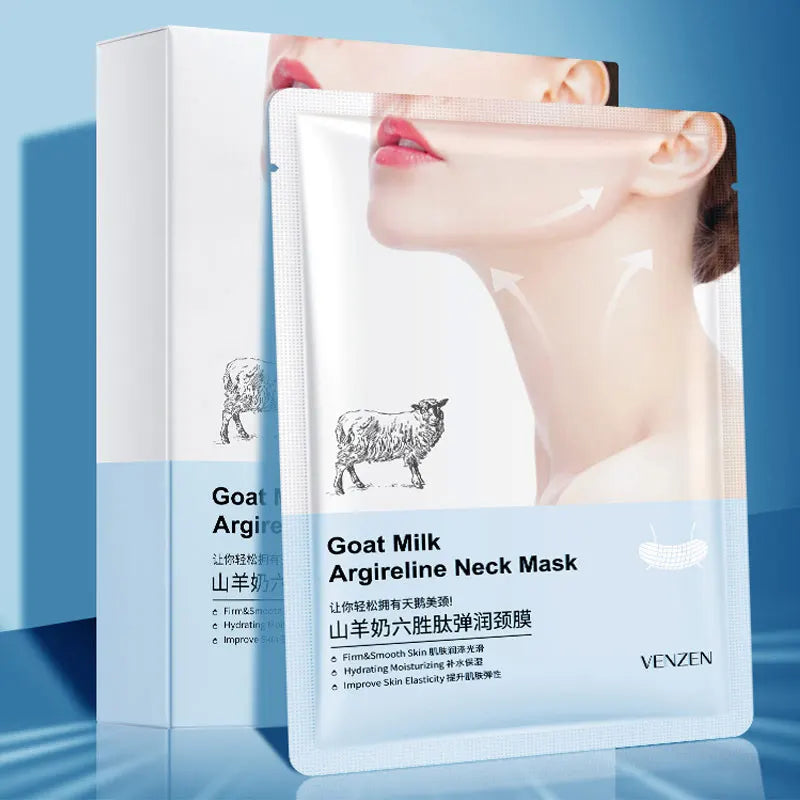 Goat Milk Hexapeptide Neck Mask Hydrating Whitening Collagen Neck Patch Anti-Wrinkle Anti-Aging Neck Lift Firming Care Cream 1pc