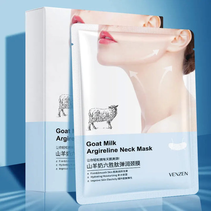 Goat Milk Hexapeptide Neck Mask Hydrating Whitening Collagen Neck Patch Anti-Wrinkle Anti-Aging Neck Lift Firming Care Cream 1pc