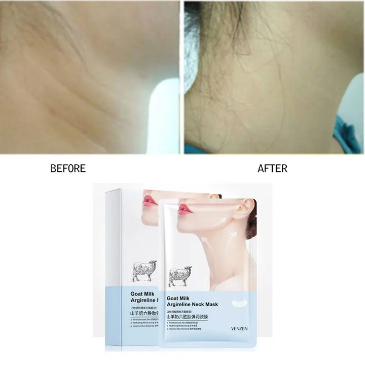 Goat Milk Hexapeptide Neck Mask Hydrating Whitening Collagen Neck Patch Anti-Wrinkle Anti-Aging Neck Lift Firming Care Cream 1pc