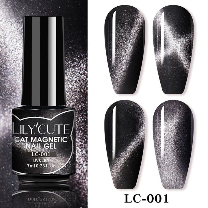 LILYCUTE 7ml 9D Cat Magnetic Gel Nail Polish Iridescent Magnet Semi Permanent Soak Off UV LED Manicure For Nail Art Gel Varnish