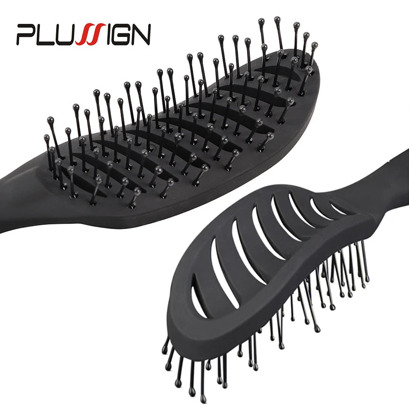 Styling Curly Hair Brush Salon Massager Comb Brush Detangling Drying Brush Anti Static Curved Vent Brush Scalp Massage Comb