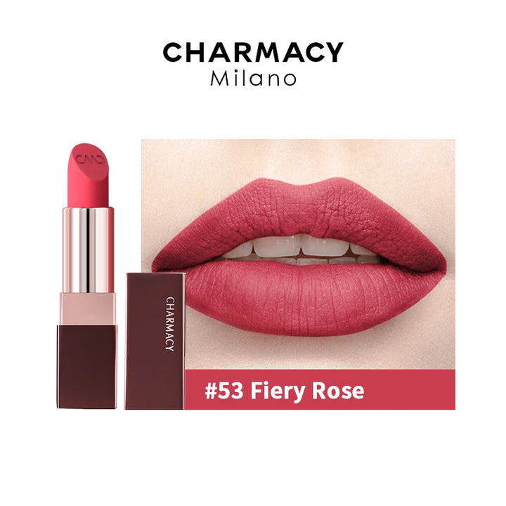 CHARMACY Matte Durable Easy To Wear Lipstick Natural Matte Red Velvet Lip Stick Lip Coloring Makeup Women Beauty Cosmetics