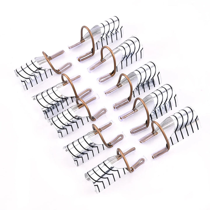 10Pcs Reusable Aluminum Nail Extension Pallets Tips Forms Nail Art Extension Sticker Builder Form Guide Stencil Manicure Tools