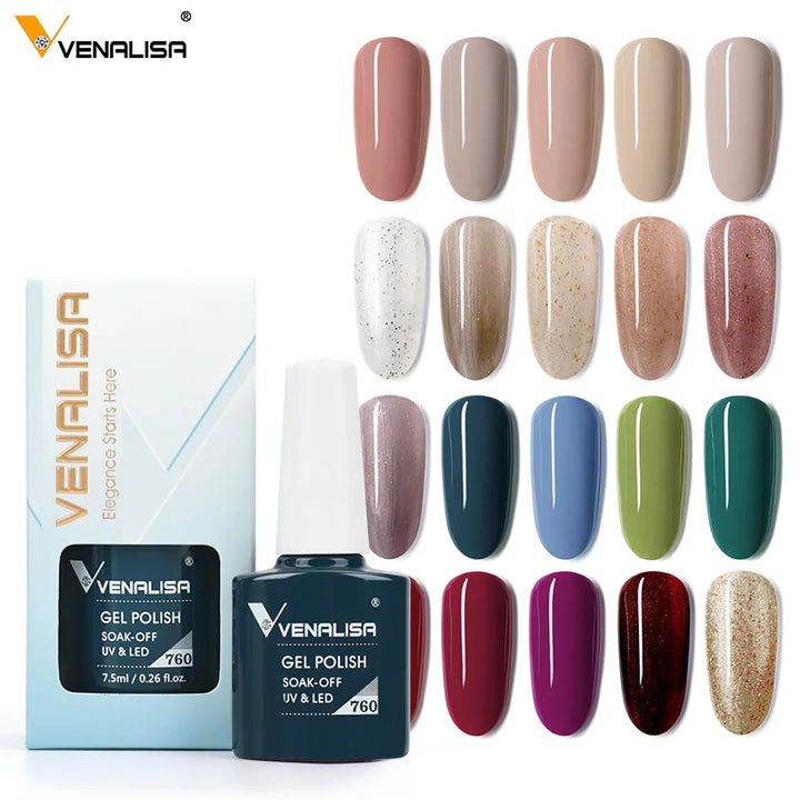 VENALISA 7.5ml Nail Gel Polish VIP4 HEMA Free Semi Permanent Soak off UV LED Nail Gel Varnish Full Coverage Nail Gel Lacquer
