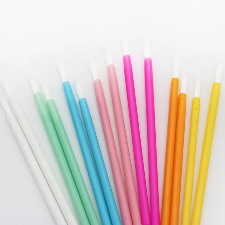 100 pcs Disposable Nylon Fiber Lip Brush Lipstick Wands Clean Applicator lip Gloss Brushes portable Cosmetic women Makeup Tools