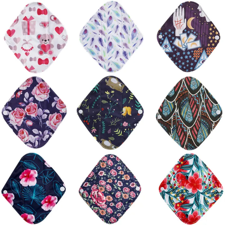 10Pcs Reusable Pads Bamboo Charcoal Pads Sanitary Pads Washable Panty Liner Mama Maternity Menstrual Cotton Pads