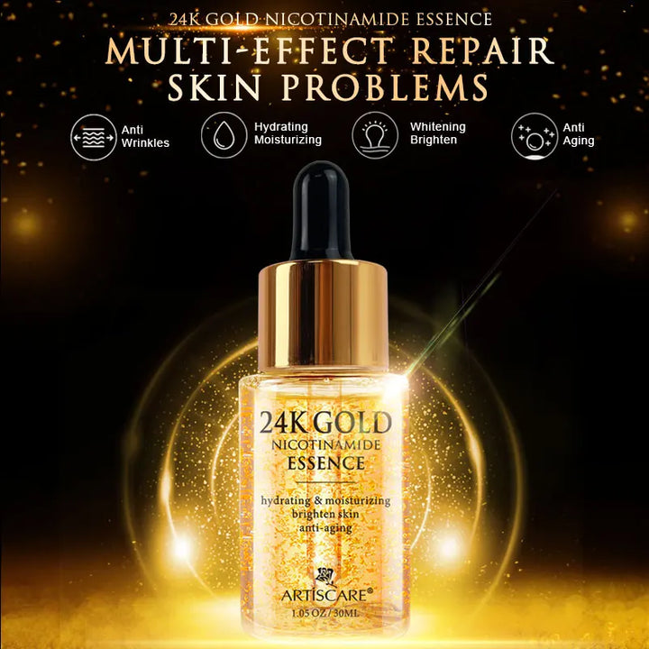 ARTISCARE 24K Gold Serum SET for Facial Care Eye Cream Moisturizing Face Essence Skin Care Products