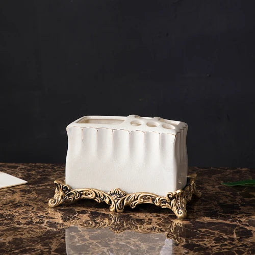 European Style Bathroom Five-piece Suit Bathroom Supplies White Kit Toiletries Wash Set Home Ceramics Decorative Accessories