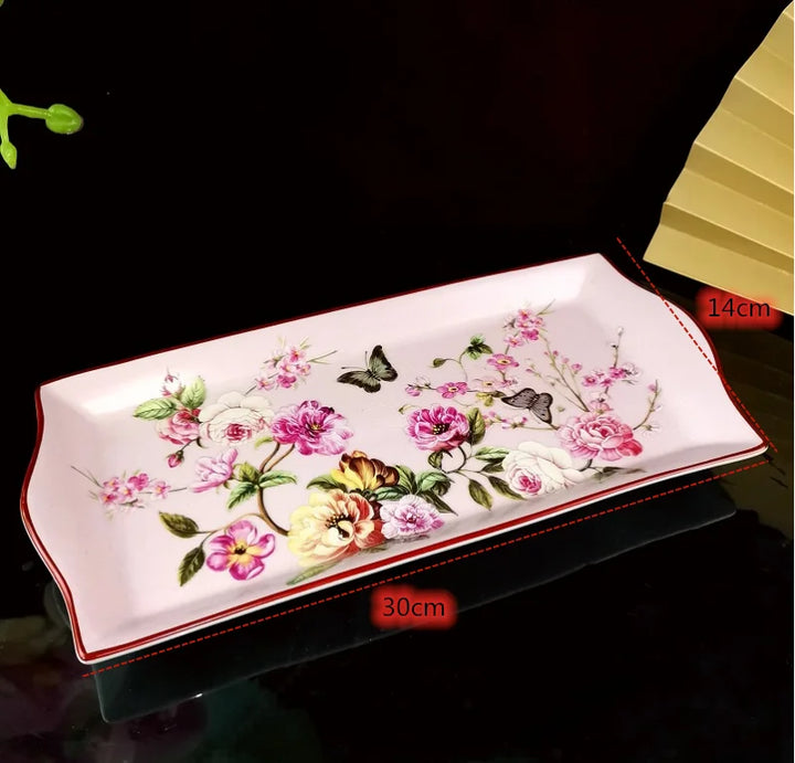 Pink Rose Pattern Bathroom Accessories Set Ceramic Toothbrush Holder Soap Dispenser Soap Dish Bathroom Cup Wedding Gift