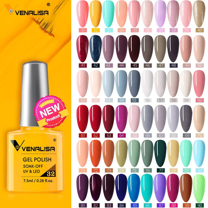 VENALISA 7.5ml Nail Gel Polish VIP4 HEMA Free Semi Permanent Soak off UV LED Nail Gel Varnish Full Coverage Nail Gel Lacquer