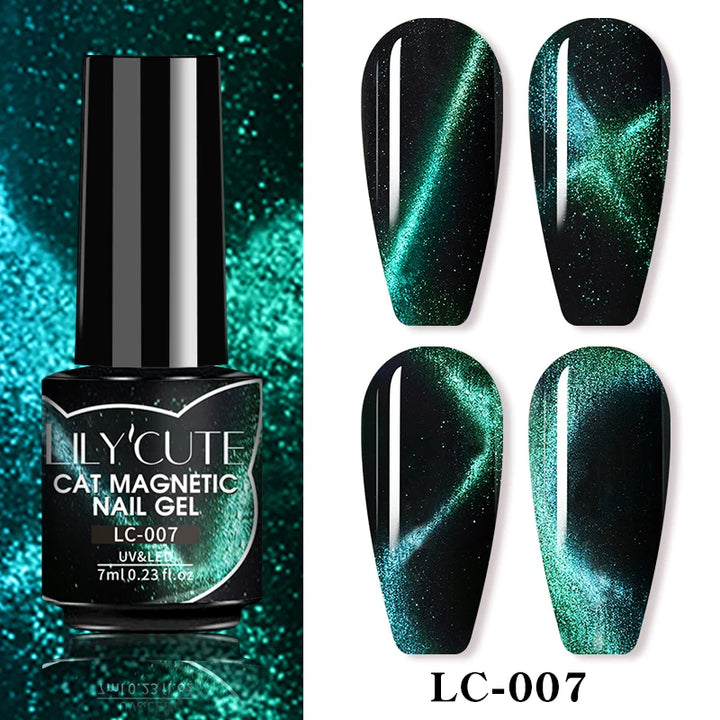 LILYCUTE 7ml 9D Cat Magnetic Gel Nail Polish Iridescent Magnet Semi Permanent Soak Off UV LED Manicure For Nail Art Gel Varnish