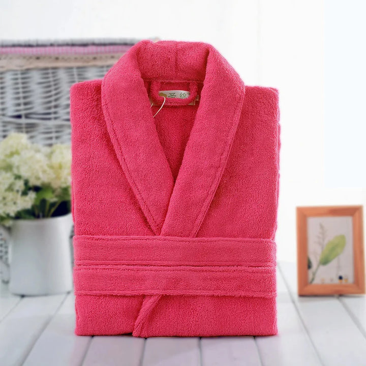 Home Bathrobe 100% Cotton pink Toweling Terry Robe Unisex lovers Soft Bath Robe Men And Women Nightrobe Sleepwear Casual  2024